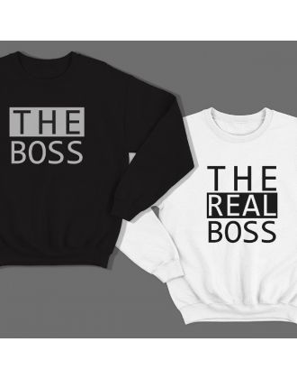 Парные свитшоты для влюбленных "The boss"/"The real boss" Парные свитшоты для влюбленных "The boss"/"The real boss"